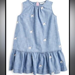 Crewcuts Unicorn Chambray Dress Ruffle Bottom NWOT size 10